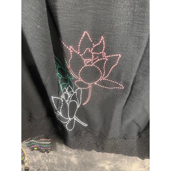 VTG Y2K The North Face Women’s Embroidered Hem/Cuff Full Zip Hoodie Large Black - Picture 9 of 11